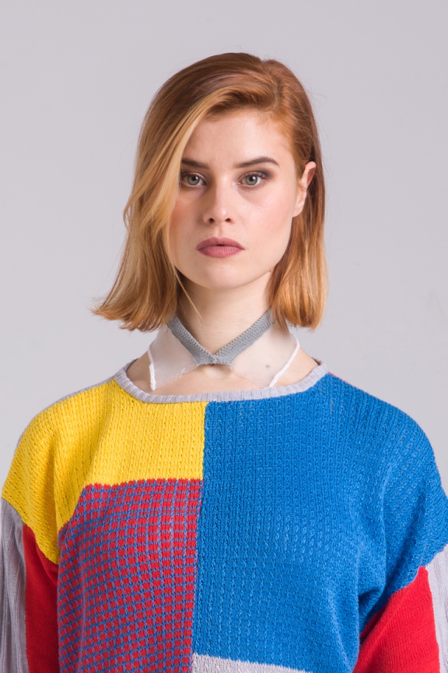 Knitted transparent collar unisex