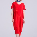 Red cotton summer soft dress