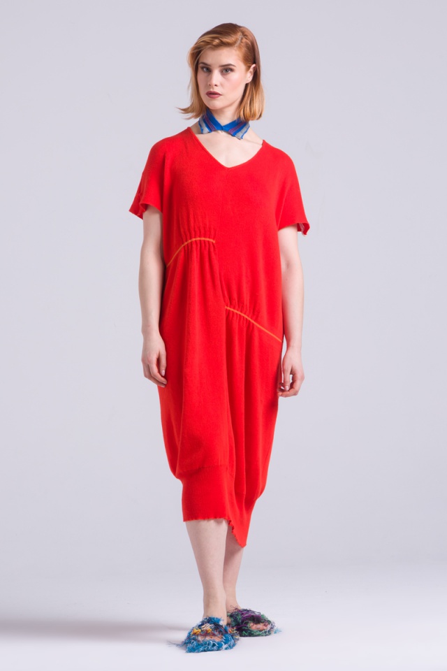 Red cotton summer soft dress