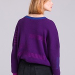 Knitted cotton purple jumper