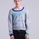 Cotton knit grey sweater jumper mens