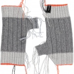 Cashmere knitted mitten grey fingerless gloves