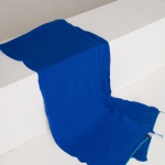 wide soft cashmere blue scarf