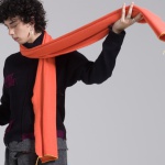 orange unisex cashmere scarf