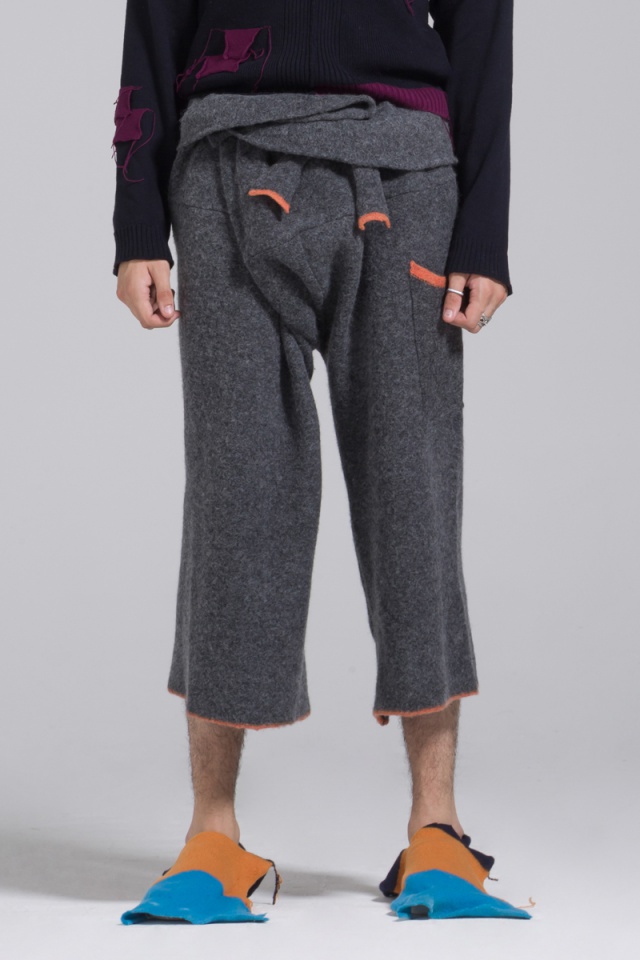 dark grey lambs wool trousers