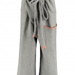 light grey knitted wool felted trousers