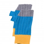 blue turquoise fingerless gloves mittens