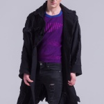 black felt knitted mens jacket