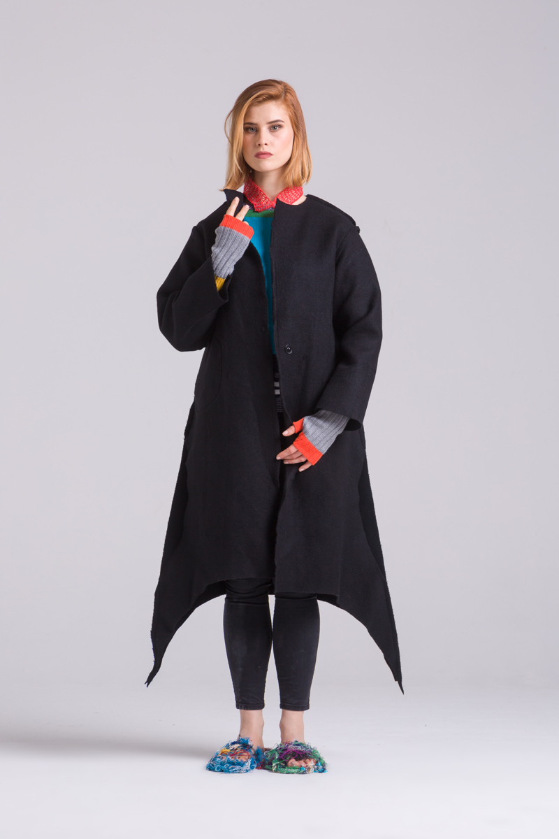 black upicycle coat long