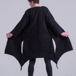 Merino Wool black coat thick unisex recycled