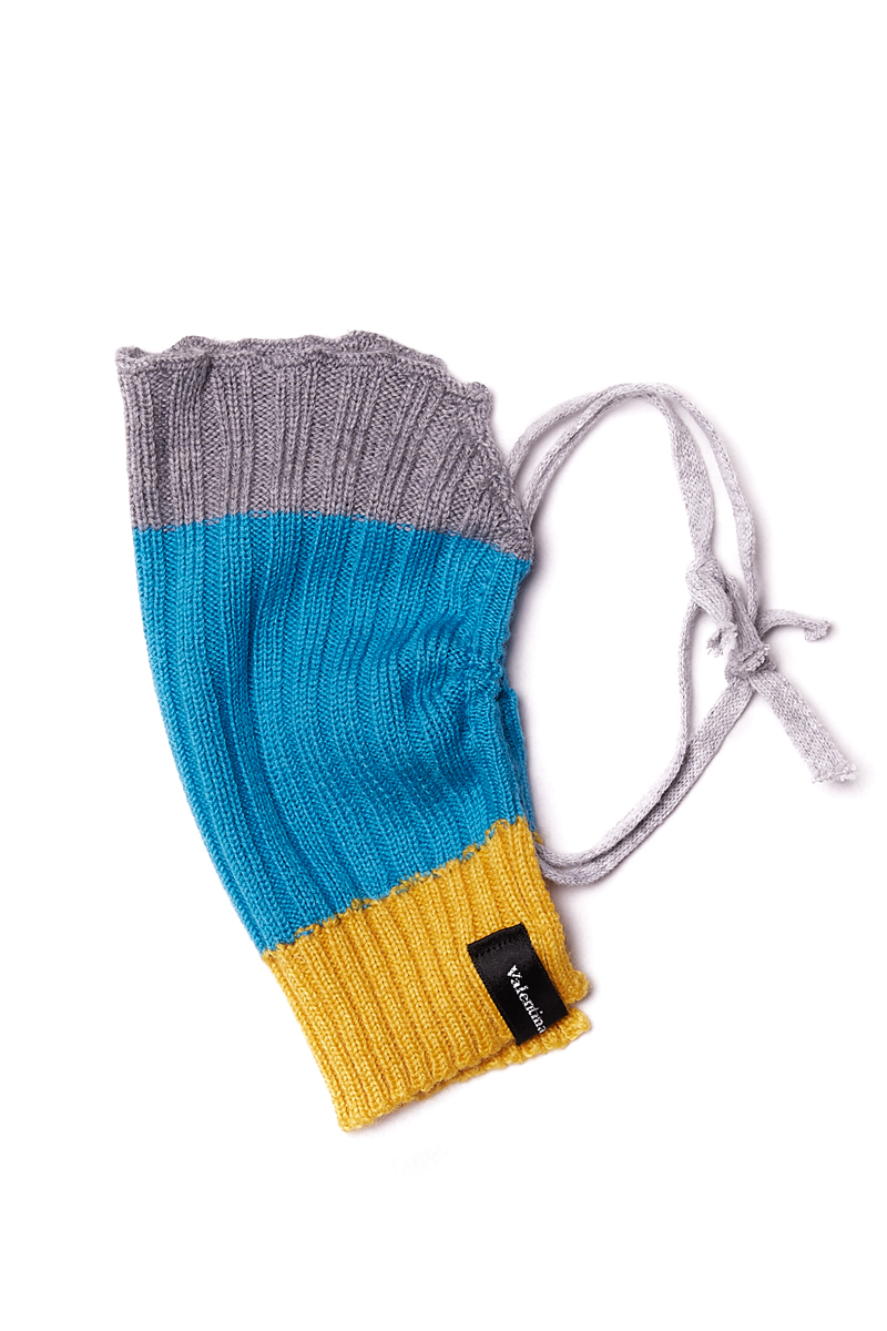 Merino Wool unisex zero waste blue knitted mask