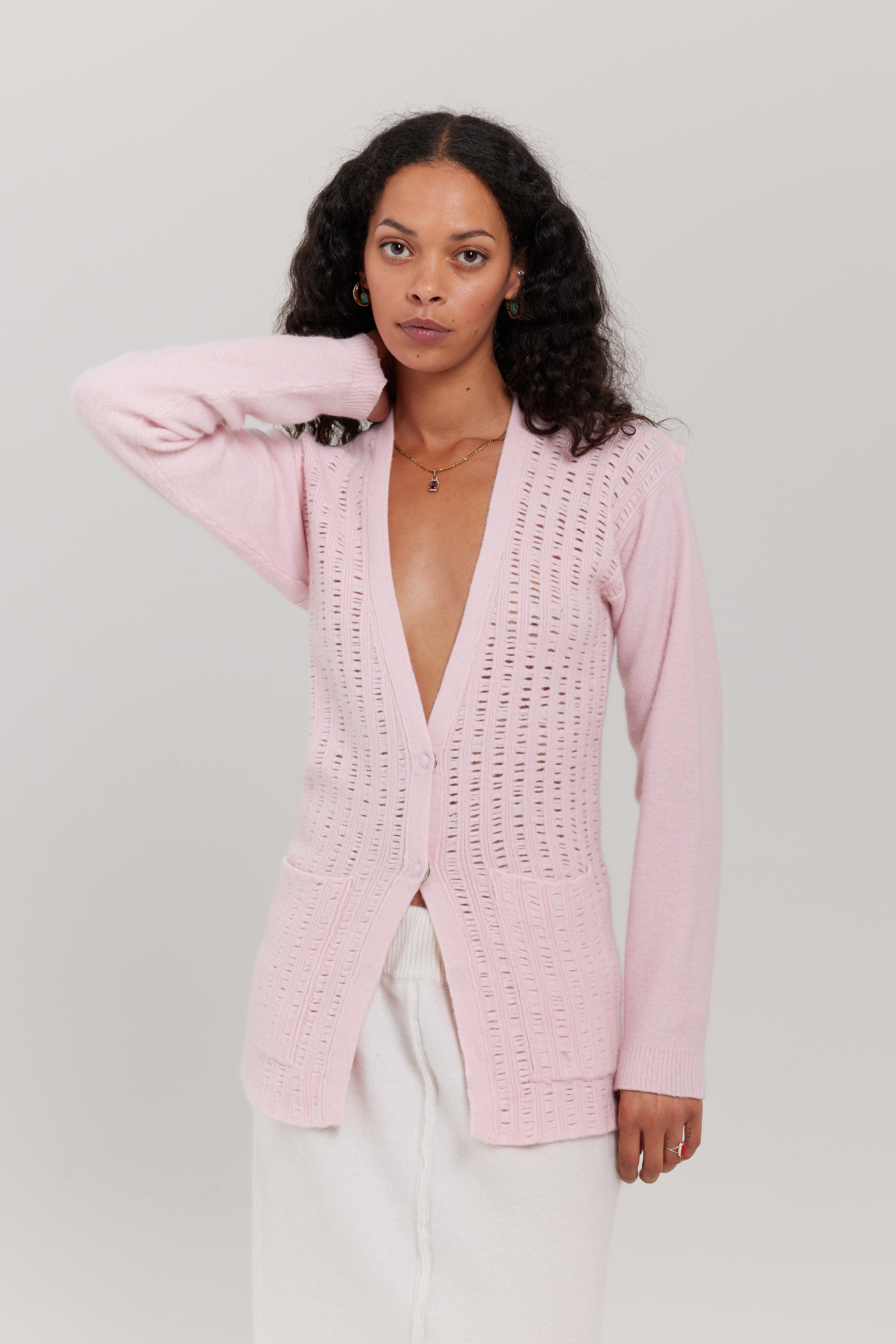 Light pink cashmere clearance cardigan