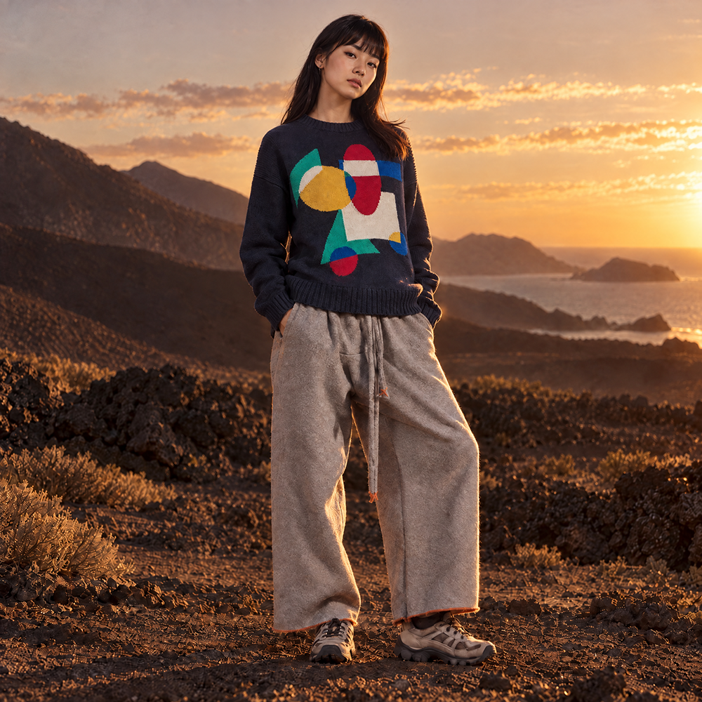 Larch jumper, navy female landscape